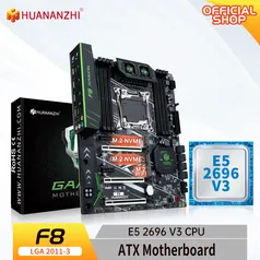 Huananzhi X99 F8 X99 Placa-mãe Com Intel Xeon E5 2696 V3 Lga2011-3 Ddr4 Recc