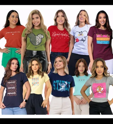 10 tshirt feminina com frete grátis 