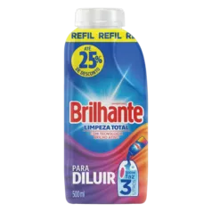 Lava-Roupas Concentrado para Diluir Brilhante Limpeza Total Frasco 500ml | R$11