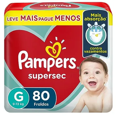 Pampers Fraldas Supersec G 80 Unidades