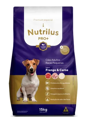 Ração Seca Nutrilus Pro+ 15KG Frango & Carne para Cães Adultos de Raças Pequenas