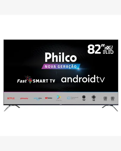 Smart Tv Philco 82" Android Backlight E-led PTV82K90AGIB UHD 4K Bivolt