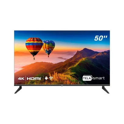 Smart Tv 50" Hq 4K Com Conversor Digital 3 HDMI 2 Usb Wi-Fi Android 11
