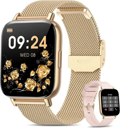Relogio Smartwatch Feminino(Fazer/Atender Chamada) Fitness Smart Watch Bluetooth Para iPhone Android Phone Run Sport Impermeáveis Monitor De