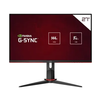 Foto do produto AOC Hero 27" - Monitor Gamer, 144Hz IPS 1ms G-Sync Compatible 27G2, Preto