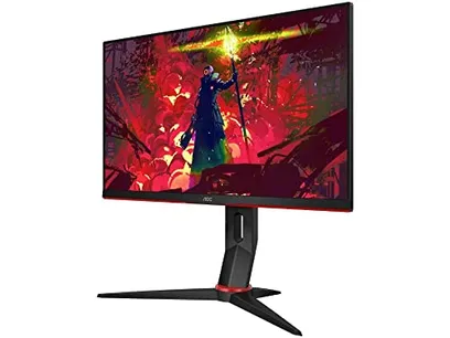 Foto do produto Monitor Gamer AOC Hero 24" 144Hz IPS 1ms AMD FreeSync 24G2, COR PRETA/VERMELHA