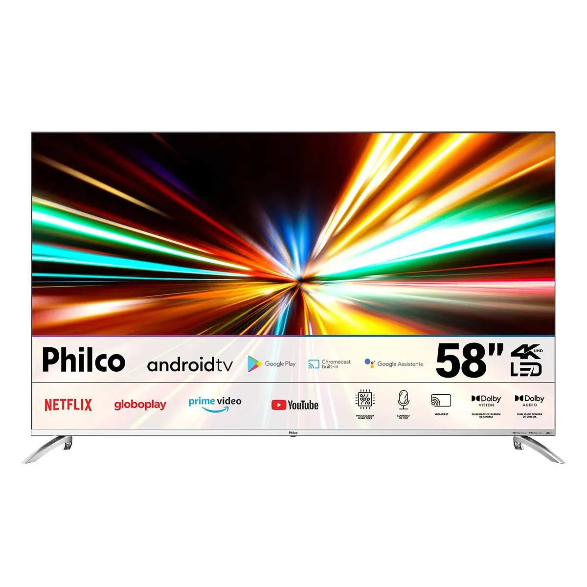 Tv Smart Philco, 58 Polegadas, 4K, Led Android - PTV58G7PAGCSBL